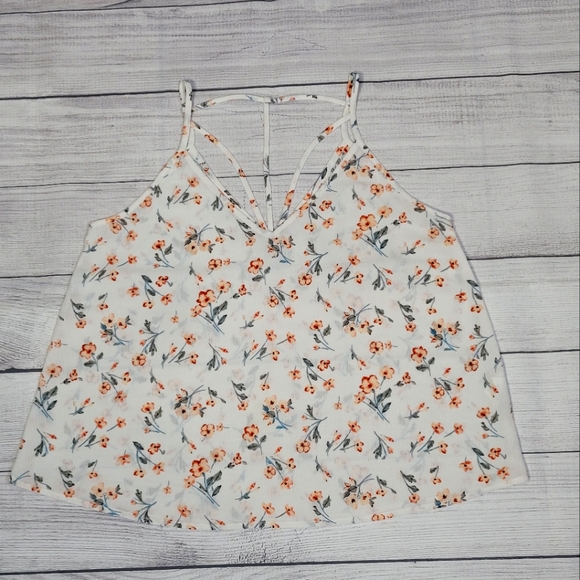 Lush White Floral Top Sz Small - Picture 6 of 10